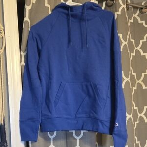 Champion Womens Cobalt Royal Blue Crewneck Hoodie Hooded Sweatshirt Small
